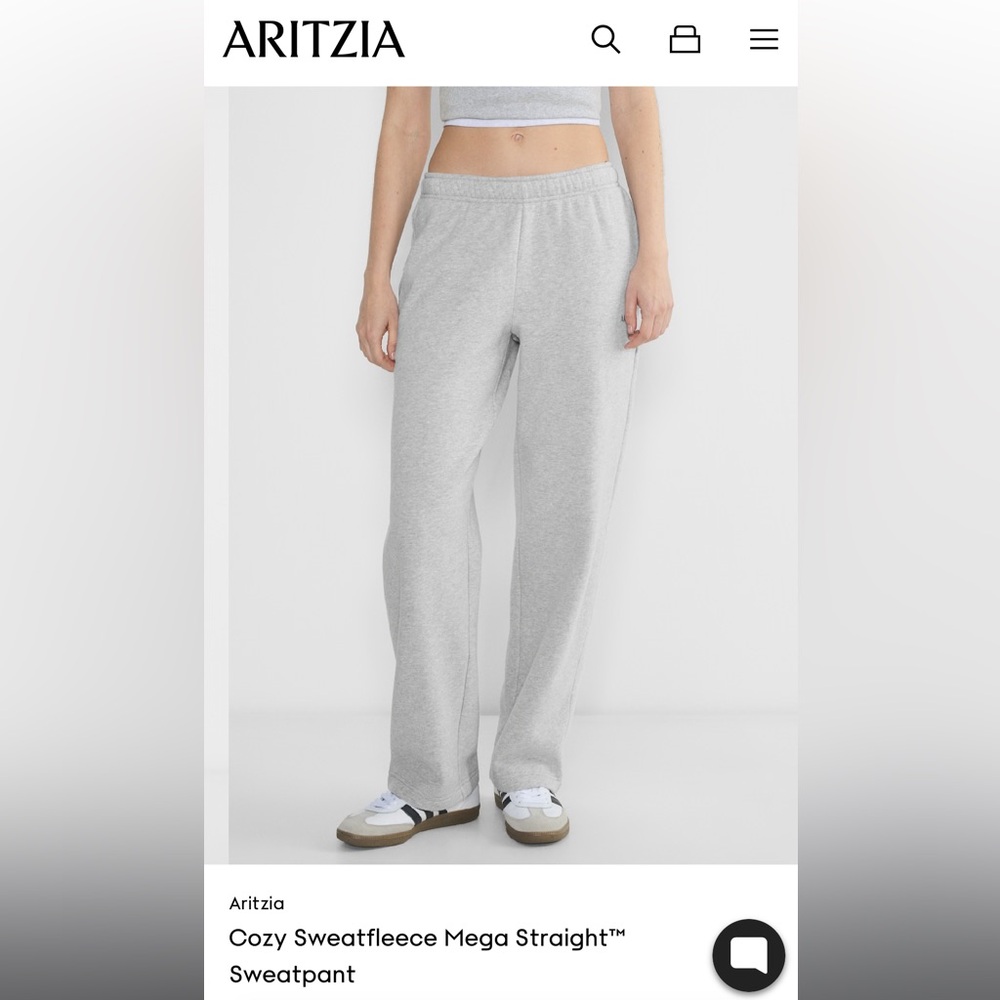 Aritzia Cozy Sweatfleece Mega Straight Sweatpant